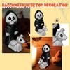 Halloween Ornament Skull Grim Reaper Walking Dog Figurine Decorative Skeleton Statue Courtyard Balcony