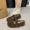 Мода Зима Новая Мода Белая Пушистая Шапка-Бини Обувь Женская Одежда Французский Стиль Плюс Флис Хлопковая Обувь Женская Фея Однотонные Туфли Мэри Джейн