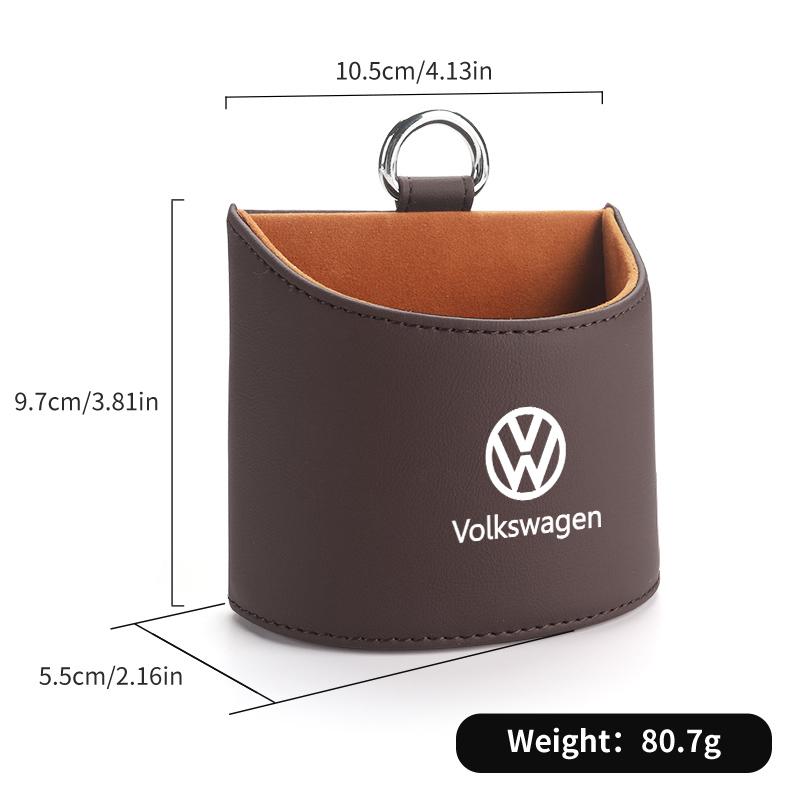 Car Air Vent Storage Box Leather Vehicle Vent Mount Storage Pouch For Volkswagen VW Scirocco Jetta Beetle Golf 4 5 6 Passat Polo zj0
