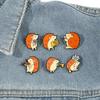 French Horn Zinc Zinc Alloy Musician Audience Pin Enamel Badge Cartoon Hedgehog Brooch Backpack Decoration