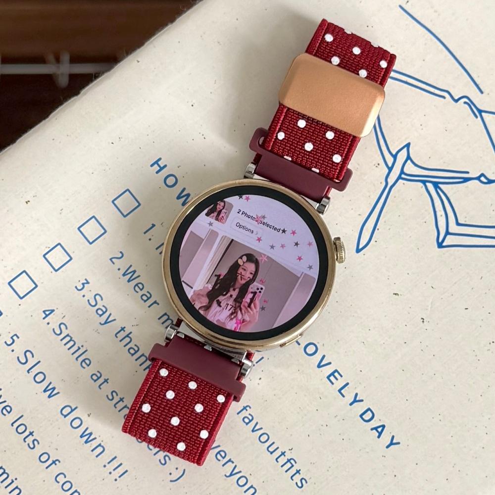 18/20/22mm Universal Polka Dot Knitted Magnetic Buckle Watch Strap Fits Huawei Xiaomi Samsung Garmin