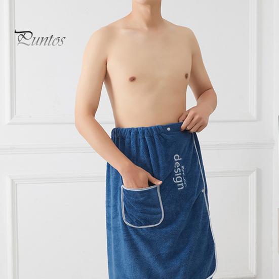 Мужское банное полотенце, впитывающее быстросохнущее банное полотенце с надежной пряжкой и карманом для тренажерного зала, спа, сауны, душа