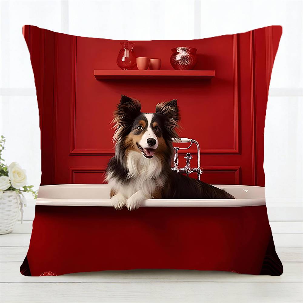 Toilet Animals Dog Pillow Case Fashion Square Pillowcase Bedroom Sofa Room Ins Decoration Leisure