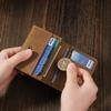 Retro Crazy Horse Leather Card Wallet for Unisex Genuine Leather Business Card Holder Small Bank Card Case Vintage Cross Border Design