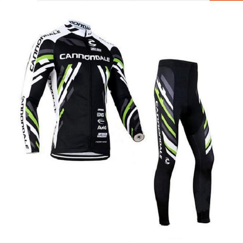 Men Women Cycling Jersey Set Long Sleeve Top With Bib Shorts Breathable Bike Riding Apparel