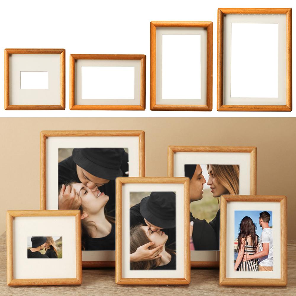 New 6/7/8 Inch Black Walnut Photo Frame Real Wooden Handmade Mortise Tenon Photo Frame Simple Display Photo Frame