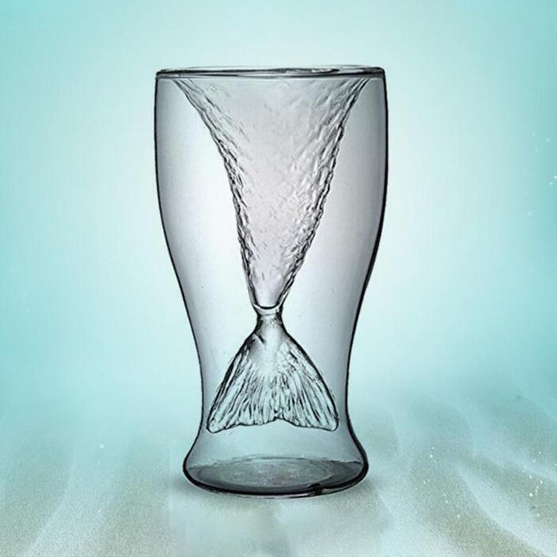 Рюмка для виски "Русалка", 100 мл, с двойными стенками, креативный дизайн, для коктейлей, сока, прозрачная