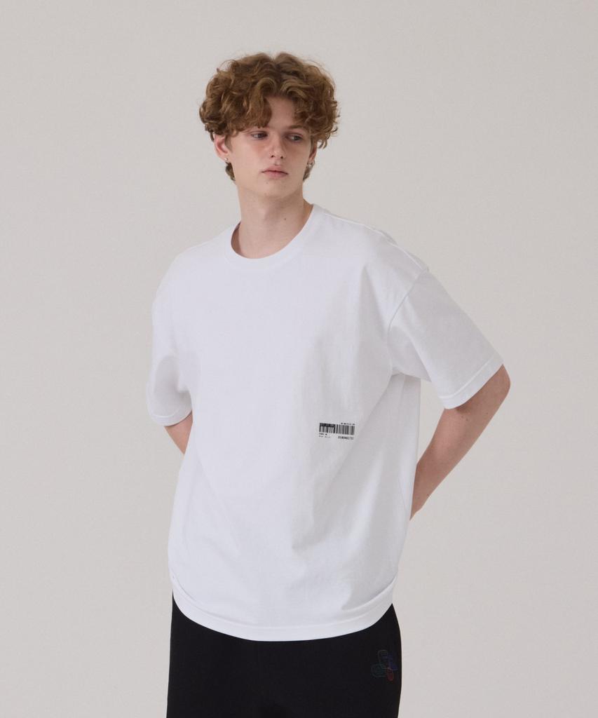 Gesison [L~4XL] Футболка большого размера с коротким рукавом_Identity White