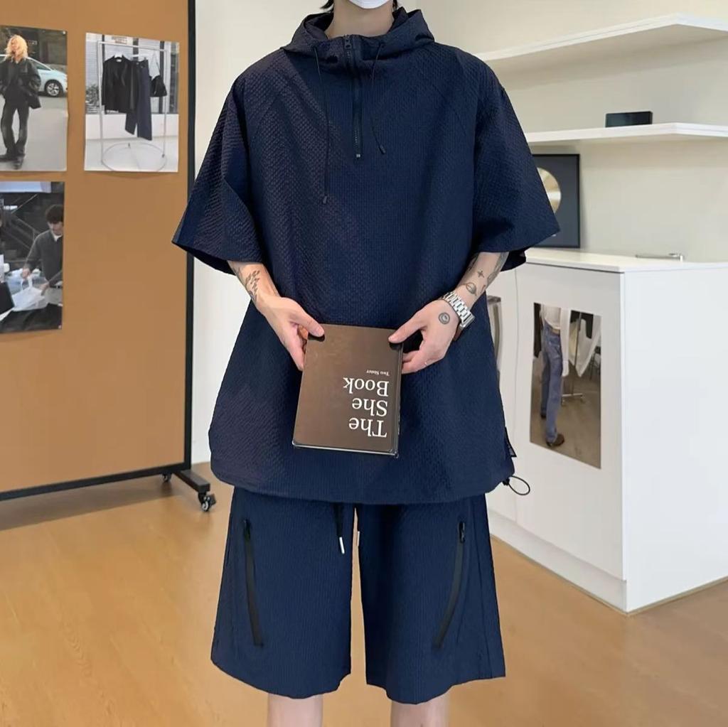 Солнцезащитный комплект из пенопластовой марли с капюшоном, комплект универсальной футболки с коротким рукавом свободного кроя