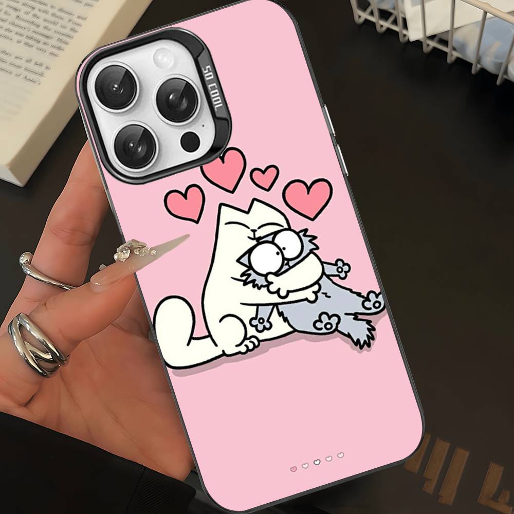 Cute S-Simons Cat Phone Case For IPhone 17 Air 16 15 14 13 12 11 Pro Max Color Hard Cover