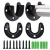 1 Set Closet Rod Bracket with Screws Rustproof Corrosion Resistant Simple Installation Curtain Rod Holder Closet Rod Support Kit