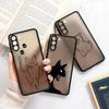 Забавный Милый Черный Кот Животное Линейный Рисунок Матовый Чехол Для Samsung S23 5G Чехлы Galaxy S20 FE S21 S22 S24 Ultra S10 9 Plus Прозрачная Крышка