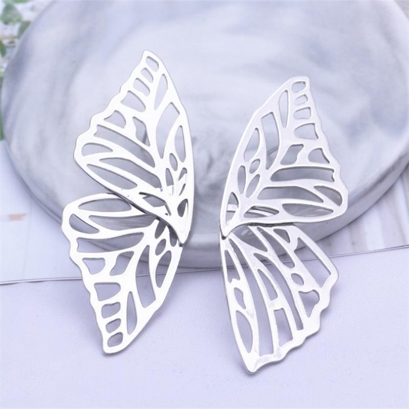 Exaggerated Fashion Hollowed Out Butterfly Wings Stud Earrings for Women Girl Gift Jewelry Wholesale