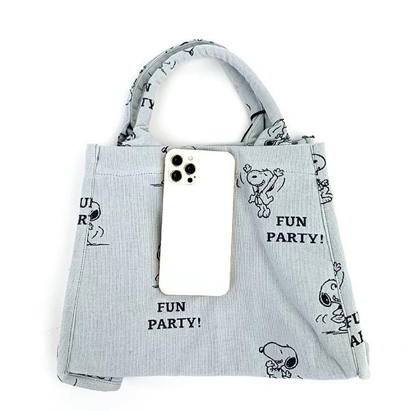 Snoopy Jacquard Tote Bag (gray) Rootote (ROOTOTE) SNOOPY
