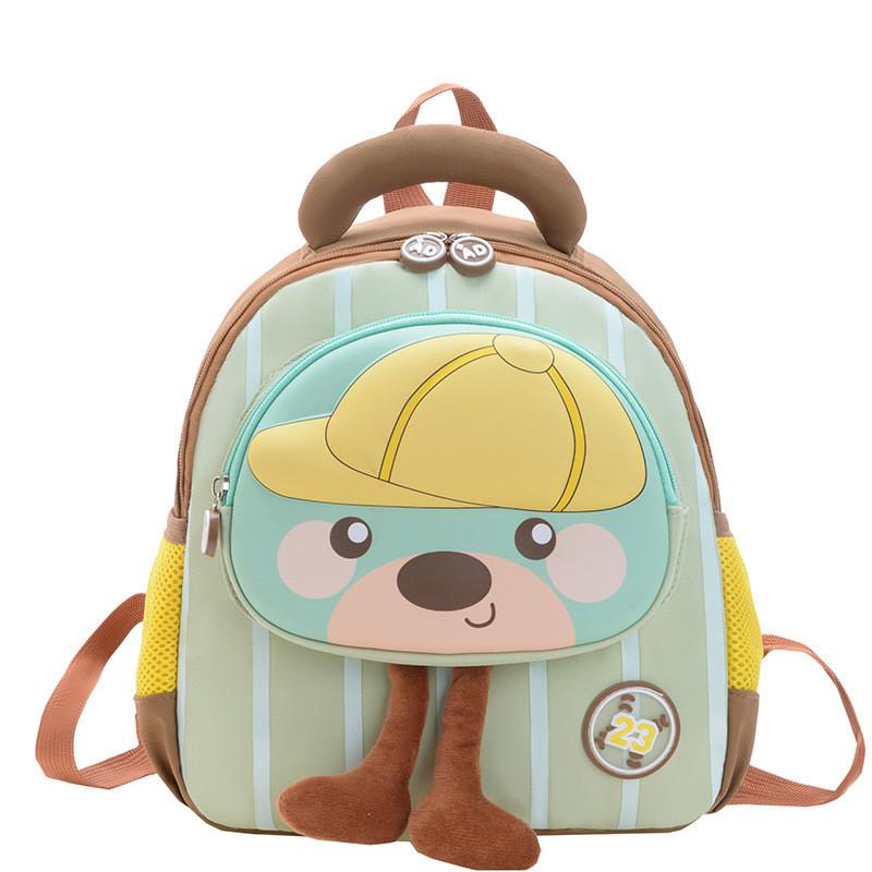 Cartoon Childrens Backpack With Animal Pattern And Padded Shoulder Straps For Kindergarten School Use
