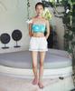 CENTAUR.KR Flower Needlework Hotfix Shorts_Ivory