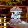 Retro Romantic Kid Luxury Carousel Clockwork Mechanism Swivel LED Light Valentine's Day Gifts Handwork Home Birthday Music Box