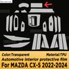Car Interior Coverage Stickers Trim Bright Repair Membrane Protective TPU Film For Mazda CX-5 CX5 2017-2024