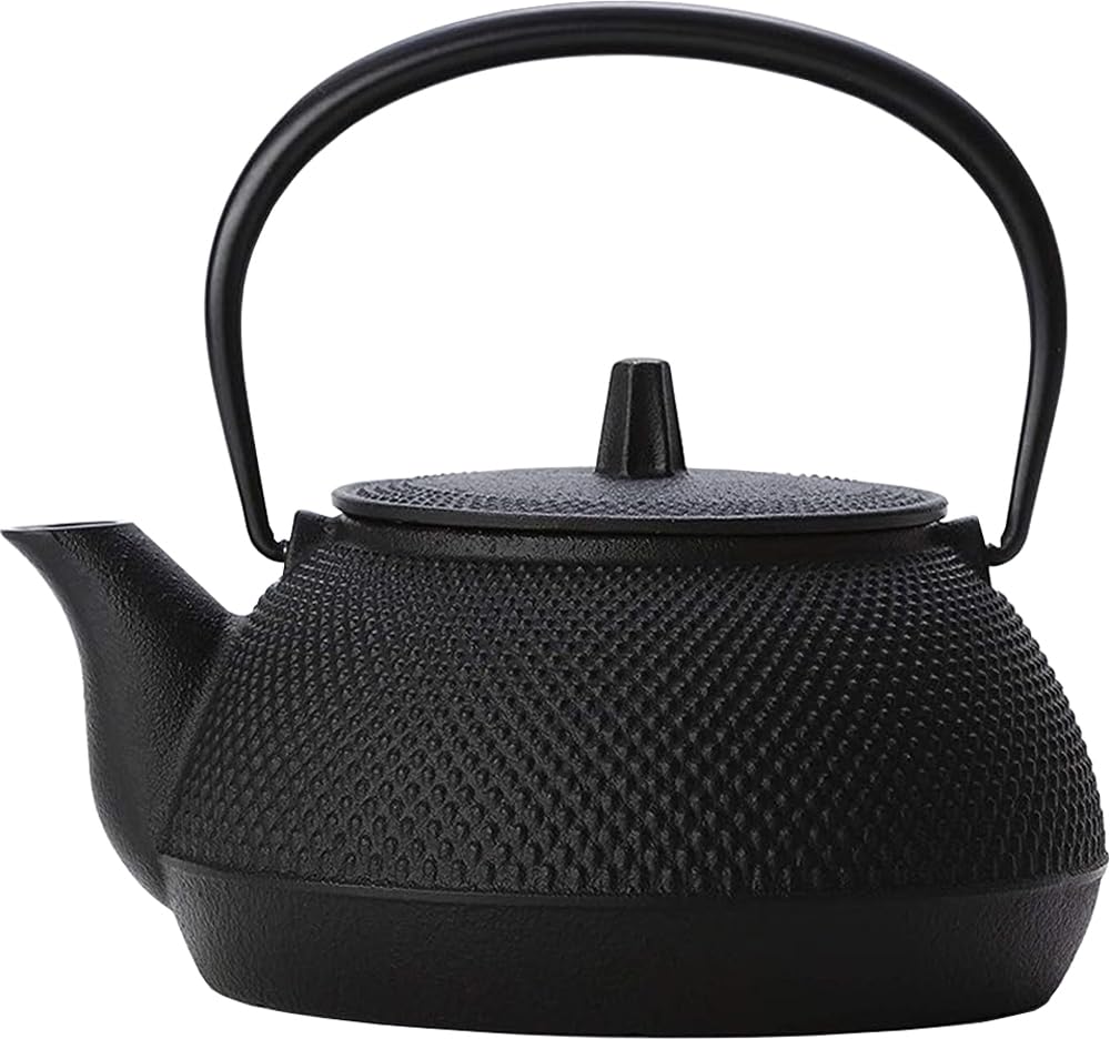 Iwachu Iron Black Baked Iron Type New Arare IH 12822 Kettle, Finish, 0.65L, Kettle/Teapot, 5, Pattern, Compatible,