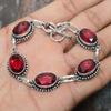 Mozambique Garnet Gemstone Handmade 925 Sterling Silver Bracelet For Wedding Gift