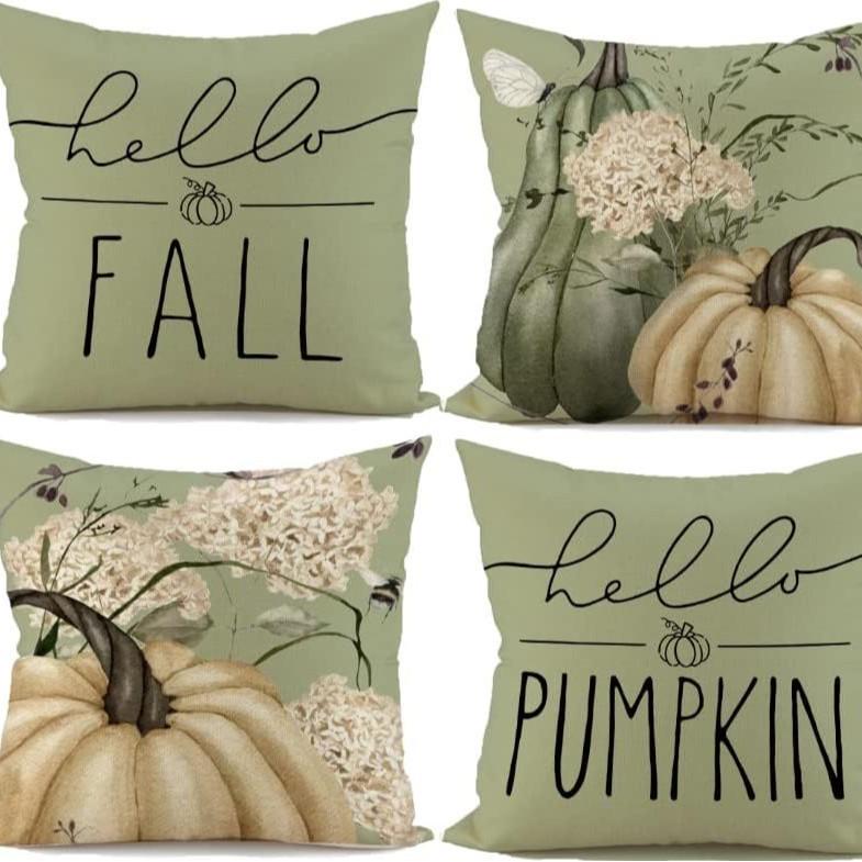 Подушка на День Благодарения с тыквой, Наволочка, Осенний растительный цветочный принт, Наволочка для дома, гостиной, дивана
