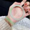 Свежий Сладкий Милый Красивый Ретро Круглый Полосатый Толстое Стекло Анти-Нефрит Ледяная Проникающая Текстура Браслет Аксессуары Украшения