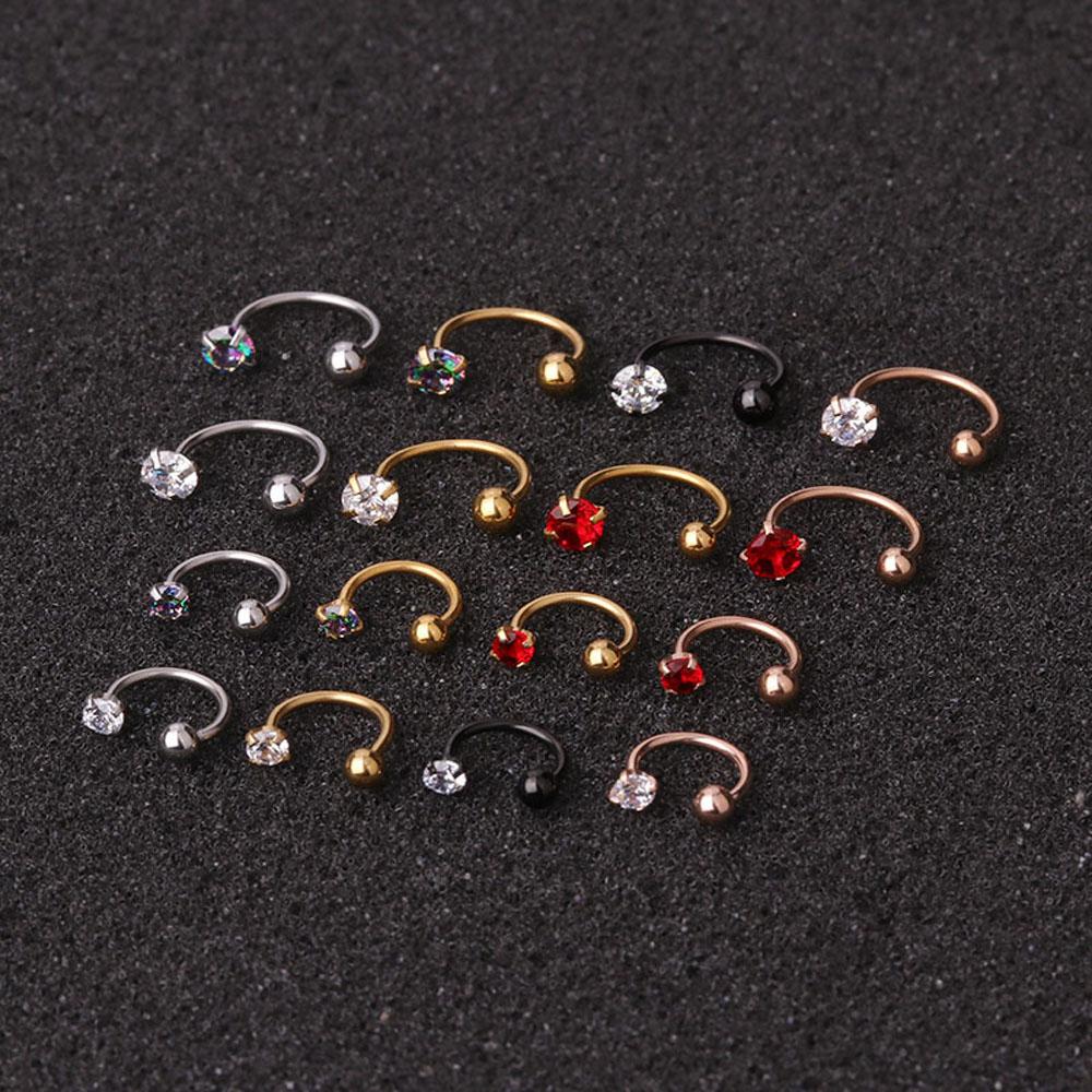 Jewelry 6mm/8mm Stainless Steel Cubic Hoop Cartilage Ring Nose Ring Ear Piercing