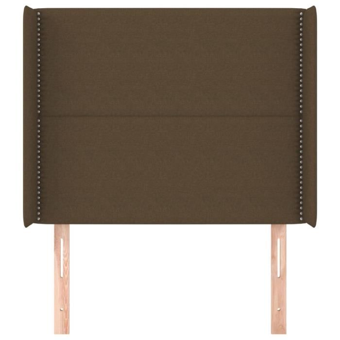 VidaXL Headboard with Ears Dark Brown 93x16x118-128 Cm Fabric3119425