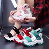 New Summer Sports Women's Sandals Woman Thick Bottom Wedge Platform Shoes for Women  High Heels Fashion Comfortable Red Pink
