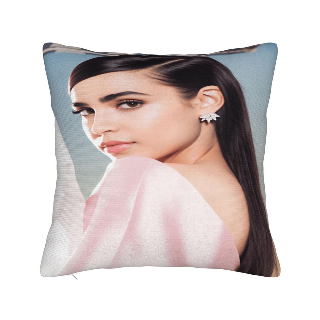 Actor S-Sofia C-Carson Pillow Cover Novelty Pillow Case For Living Room Chair Soft Cushion Cover Birthday Present