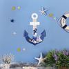 Nautical Wooden Anchor With Rope Hanging Ornament Nautical Marine Decoration Beach Theme Wall Art Decor Door Home Decoration