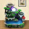 Decorative Resin Fountain with LED Light & Mist Maker - Hand Painted Tabletop Fountain - Multicolor Home Decor for Office Desk