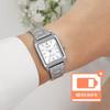Retro Vintage Square Small Size Metal Watch + Battery Exchange Voucher Package