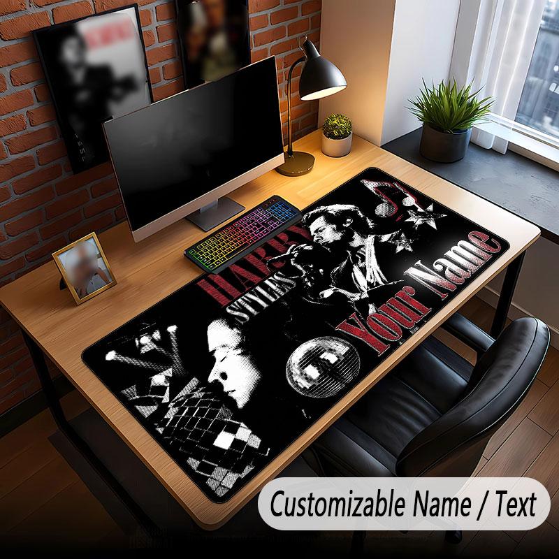 Custom Name Extended Mouse Pad,Harry Styles Gaming Desk Mat For Home Office Desktop Decor