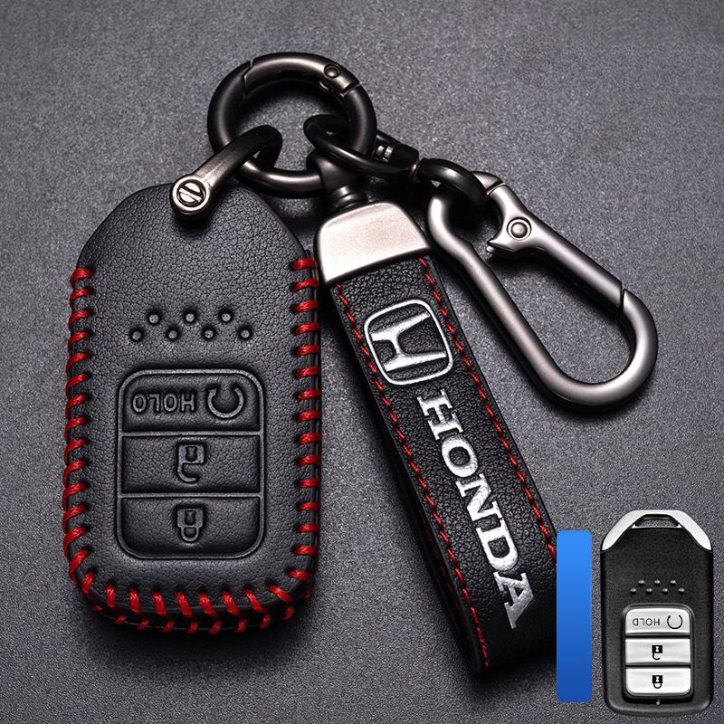 Leather Car Key Remote Cover Full Case Accessories Honda Civic Accord HR-V CR-V CRV 11th 2022 2023 City Fit Odyssey Jade RB6