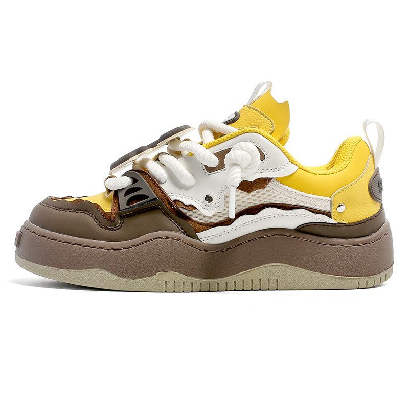 Guochao niche white shoes women's versatile casual sports bread shoes sports platform student board shoes men's shoes advanced sense