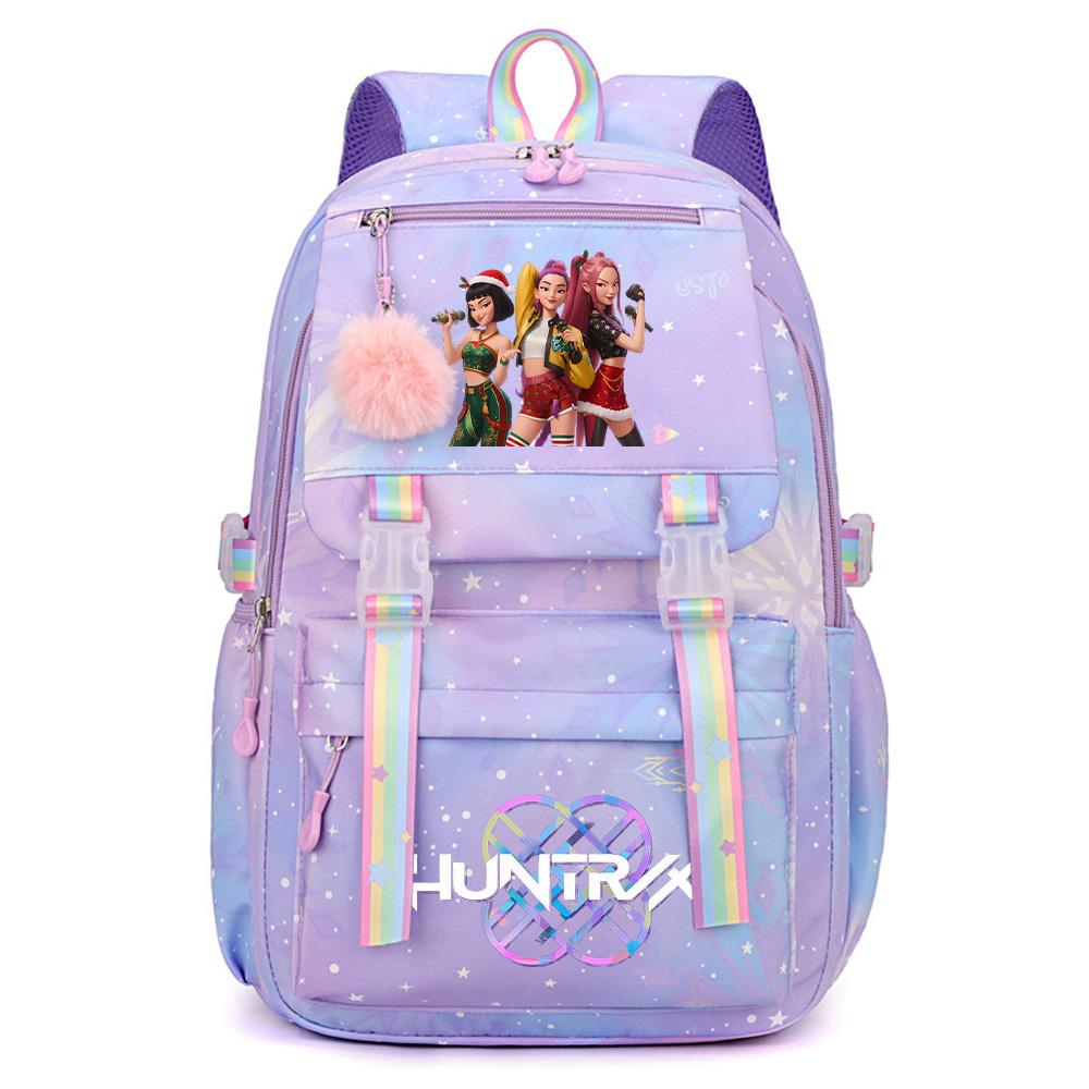 Аниме Рождество K-Pop Охотники на демонов С принтом Большой вместимости Водонепроницаемый Рюкзак Подросток Студент Девушка Парень Школьная сумка Сумка для книг Женская Водонепроницаемая Дорожная сумка