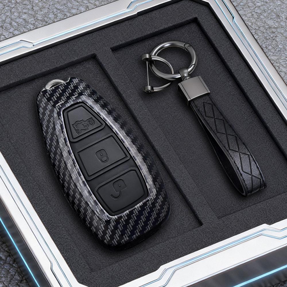 Крышка-чехол из ABS-карбона для автомобильного ключа Ford Puma Grand C Max Focus Mondeo Kuga Fiesta Ecosport Transit Kuga Силиконовый чехол для дистанционного ключа