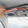 Car Glasses Storage PU Leather Multi-Function Sun Visor Point Organizer Storage Pocket  Auto Sunglasses Holder Cards Organizer