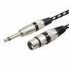 Two 2m Microphone Cables, FURUI XLR Female To 1/4' Cable with Nylon Braid, 6.35mm Mono TS To XLR Female Cable, XLR Microphone Unbalanced Cable