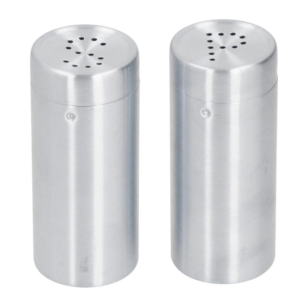 2Pcs Stainless Steel Seasoning Bottles Shaker Lids Condiment Jar Salt Pepper Shaker Restaurants