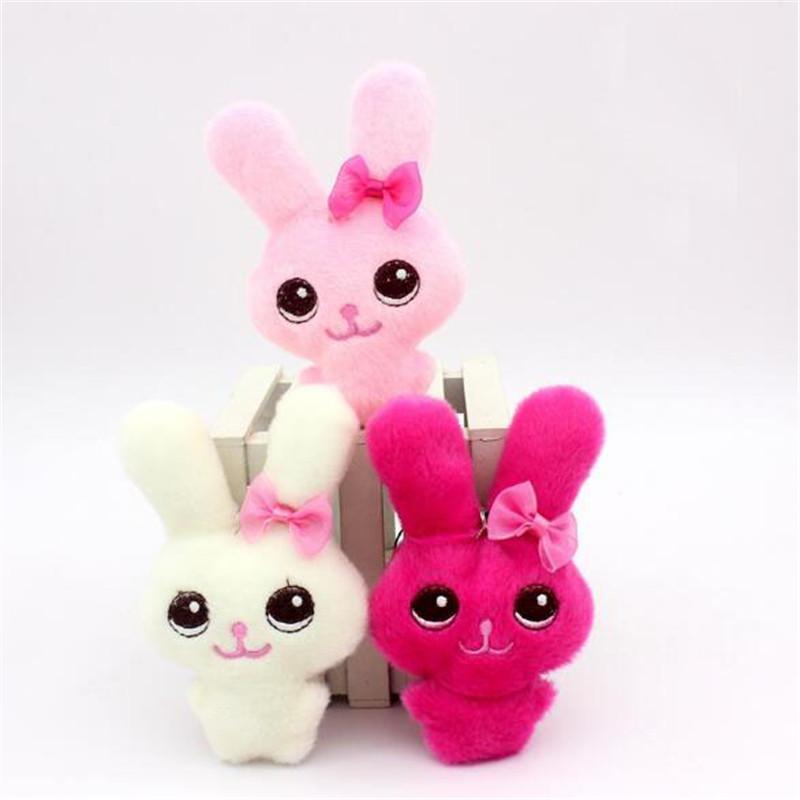 Cute Plush Bow Tie Siamese Rabbit Toy Small Pendant Soft Stuffed Beauty Bunny Toys Doll Valentine Gift 12CM