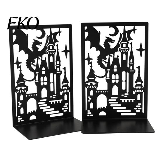 Edge Bookends 1 Pair Metal Dragon Bookends, Fantasy Castle Decorative Book Ends Accessories for Shelves, Heavy Duty Gothic Holders Home Office Library