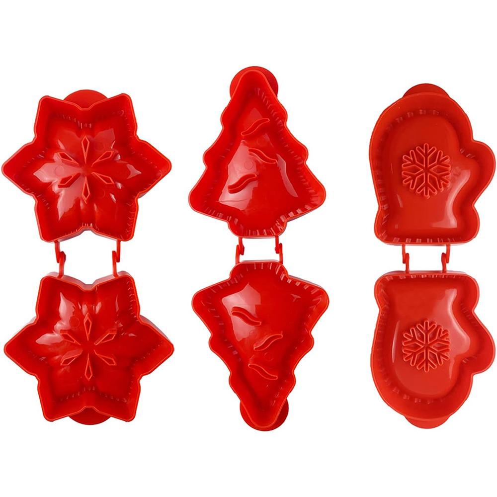 3pcs Christmas Mini Hand Pie Molds for Baking Dough Presser