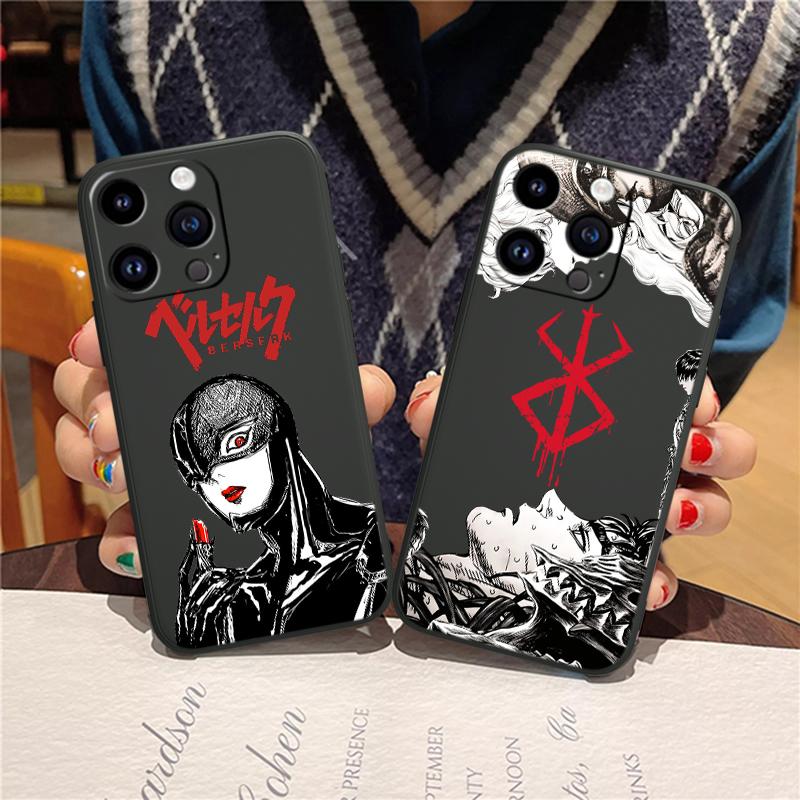 Berserk Comics Anime For Apple iPhone 15 14 13 12 Mini 11 XS XR X 8 7 Pro Max Plus Soft Silicone Black Phone Case