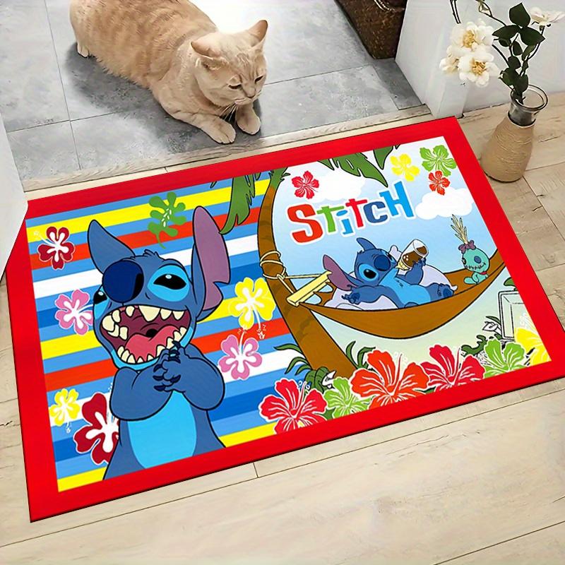 1pc Stitch Cartoon Carpet, 100% Polyester, Non-slip, Machine Washable, Waterproof, Outdoor Yard and Garden Decor, Home and Bedroom Decorative