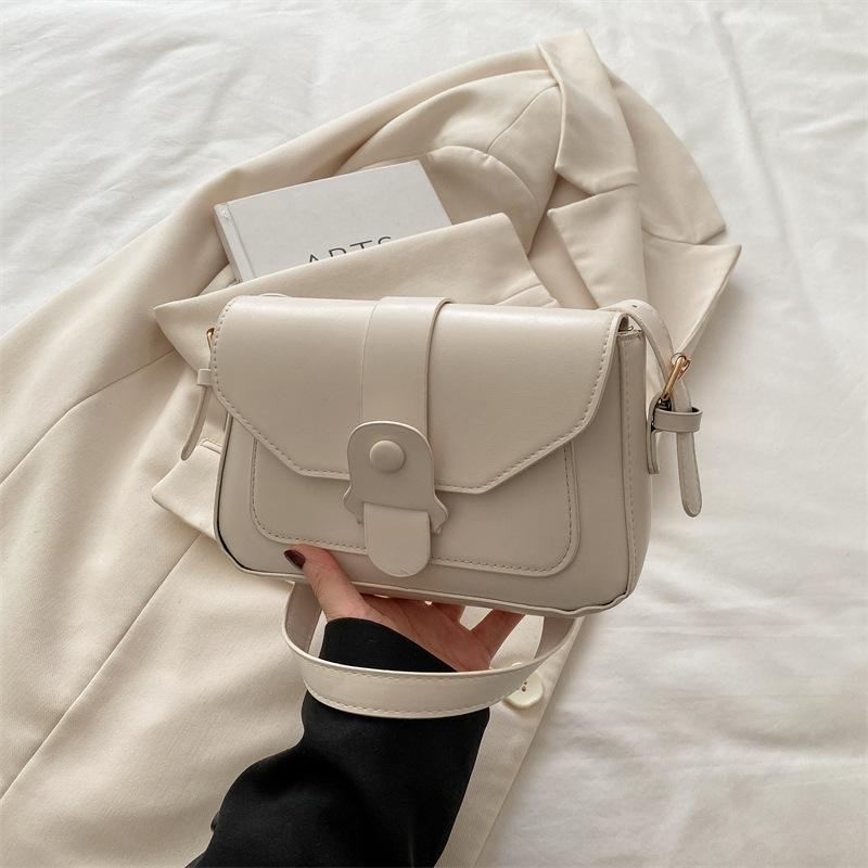 Solid Color Retro Bag Women's 2025 Super New Fashion Small Square Bag Foreign Style Shoulder Messenger Bag Casual Women's Bag