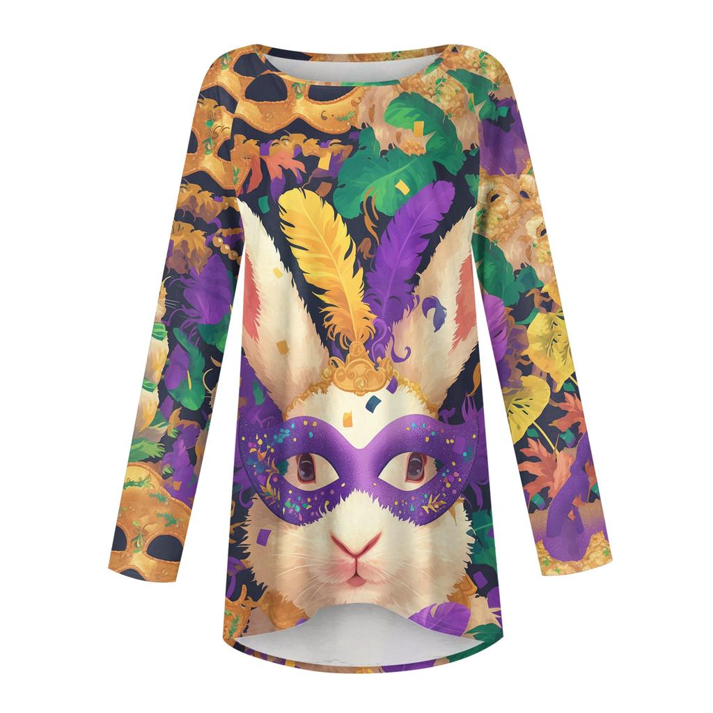 Женский модный пуловер с круглым вырезом, рукавами реглан и длинными рукавами, с карнавальным принтом, повседневный