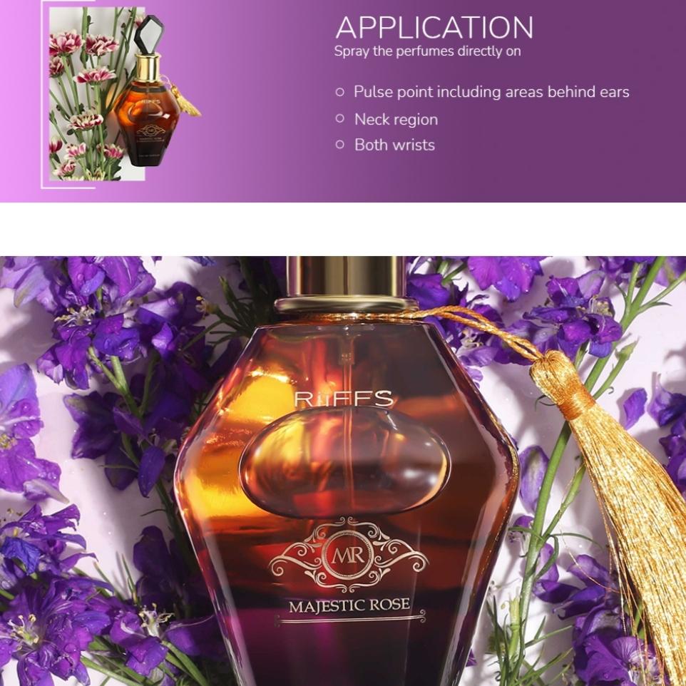 Majestic Rose Imported Long Lasting Women Perfume, фруктовый, цветочный и гурманский, успокаивающий аромат, 100 мл