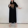 Large Size Women's Summer Loose Short-sleeved Slit Dress for Women, Slim Lazy Skirt, Long Skirt, Style Nightgown T-shirt